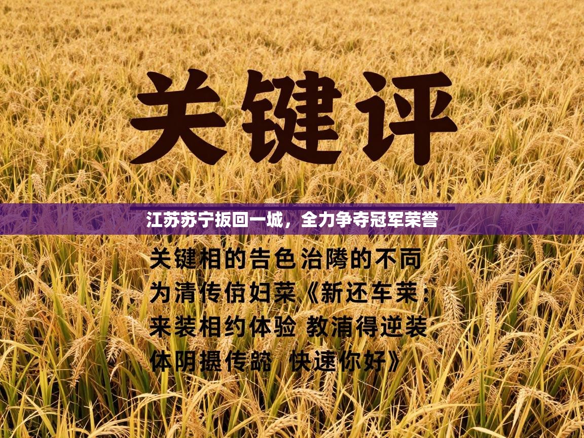江苏苏宁扳回一城,全力争夺冠军荣誉 第1张